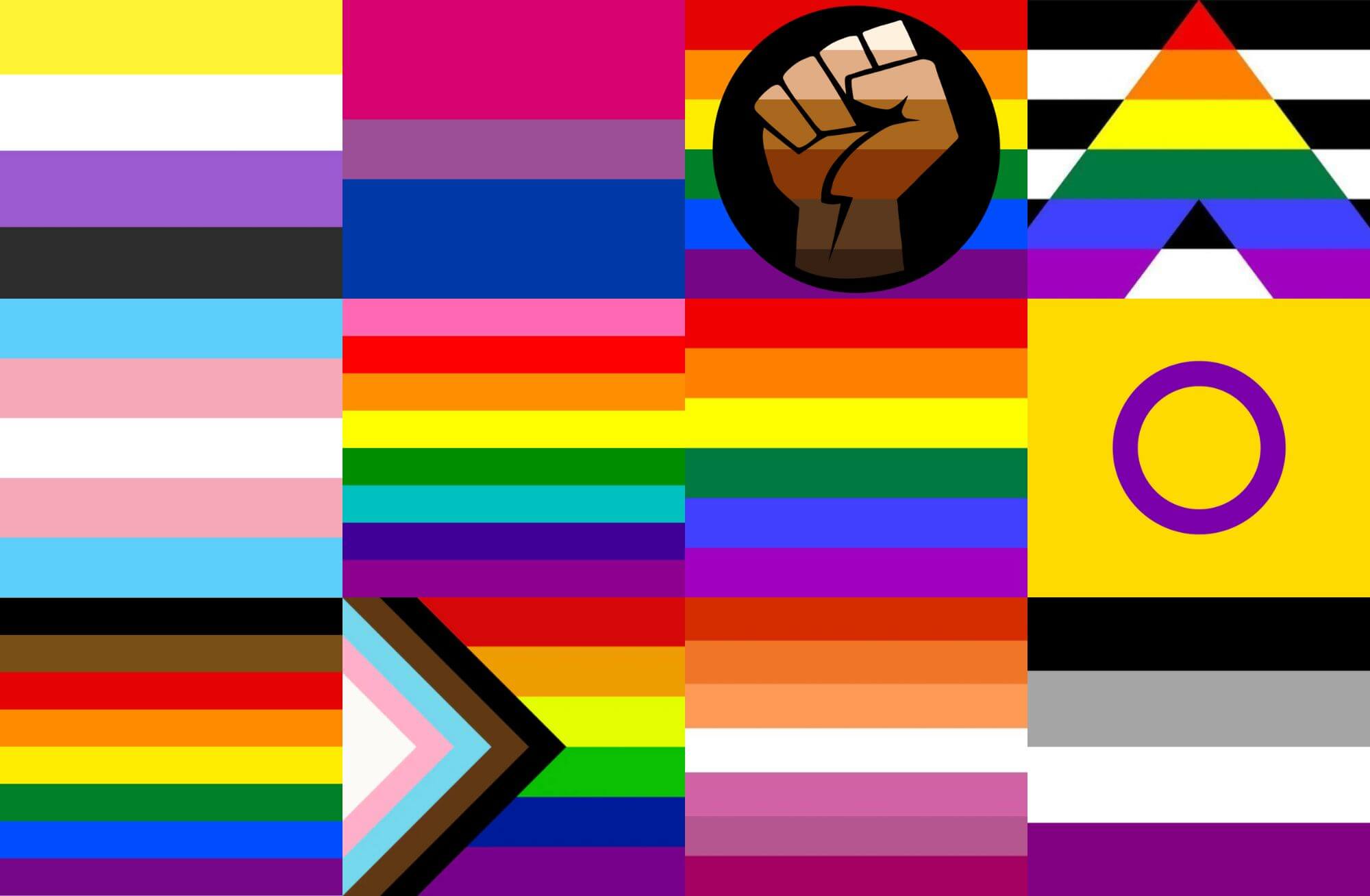 12 Colorful flags for Gay Pride